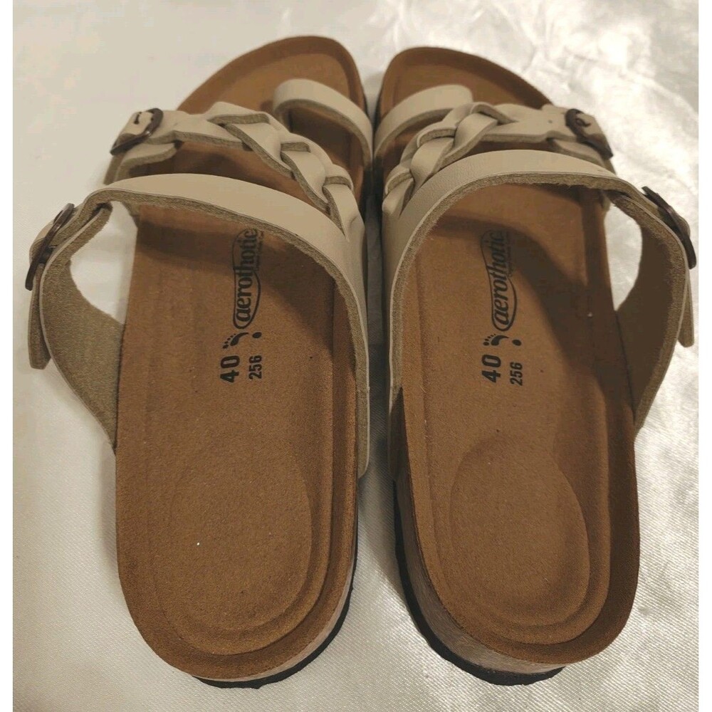 Aerothotic Cork Sandals Women’s Size 40 / US 9.5 Natural Strappy Comfort NEW